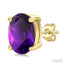 Oval Shape Gemstone Stud Earrings