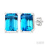 Emerald Shape Gemstone Stud Earrings