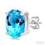 Oval Shape Gemstone Stud Earrings