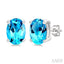 Oval Shape Gemstone Stud Earrings