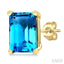 Emerald Shape Gemstone Stud Earrings