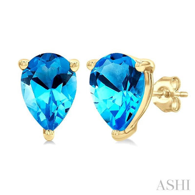 Pear Shape Gemstone Stud Earrings