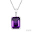 Emerald Shape Gemstone Solitaire Pendant