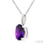Oval Shape Gemstone Solitaire Pendant