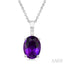 Oval Shape Gemstone Solitaire Pendant