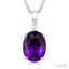 Oval Shape Gemstone Solitaire Pendant