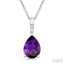 Pear Shape Gemstone Solitaire Pendant