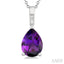 Pear Shape Gemstone Solitaire Pendant