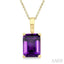 Emerald Shape Gemstone Solitaire Pendant