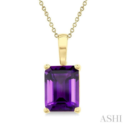 Emerald Shape Gemstone Solitaire Pendant