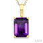 Emerald Shape Gemstone Solitaire Pendant