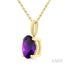 Oval Shape Gemstone Solitaire Pendant