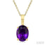 Oval Shape Gemstone Solitaire Pendant