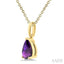 Pear Shape Gemstone Solitaire Pendant
