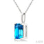 Emerald Shape Gemstone Solitaire Pendant