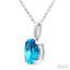 Oval Shape Gemstone Solitaire Pendant