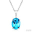 Oval Shape Gemstone Solitaire Pendant
