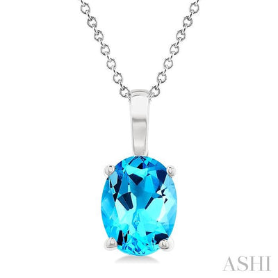 Oval Shape Gemstone Solitaire Pendant