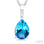 Pear Shape Gemstone Solitaire Pendant