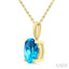 Oval Shape Gemstone Solitaire Pendant