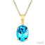 Oval Shape Gemstone Solitaire Pendant