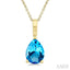 Pear Shape Gemstone Solitaire Pendant