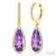 Evoque Gemstone Pear Shape & Halo Diamond Earrings