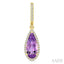 Evoque Gemstone Pear Shape & Halo Diamond Earrings