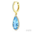 Pear Shape Gemstone & Halo Diamond Earrings