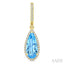Evoque Gemstone Pear Shape & Halo Diamond Earrings