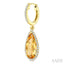 Pear Shape Gemstone & Halo Diamond Earrings