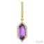 Evoque Gemstone Hexagon Shape & Halo Diamond Earrings