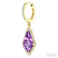 Evoque Gemstone Kite Shape & Halo Diamond Earrings