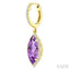 Evoque Gemstone Marquise Shape & Halo Diamond Earrings
