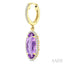 Evoque Gemstone Oval Shape & Halo Diamond Earrings