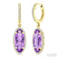 Evoque Gemstone Oval Shape & Halo Diamond Earrings