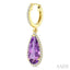 Pear Shape Gemstone & Halo Diamond Earrings