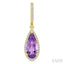 Evoque Gemstone Pear Shape & Halo Diamond Earrings