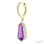 Evoque Gemstone Shield Shape & Halo Diamond Earrings