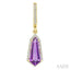 Evoque Gemstone Shield Shape & Halo Diamond Earrings