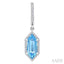 Evoque Gemstone Hexagon Shape & Halo Diamond Earrings
