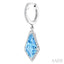 Evoque Gemstone Kite Shape & Halo Diamond Earrings
