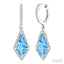 Evoque Gemstone Kite Shape & Halo Diamond Earrings