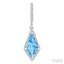 Evoque Gemstone Kite Shape & Halo Diamond Earrings