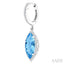 Evoque Gemstone Marquise Shape & Halo Diamond Earrings