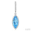 Evoque Gemstone Marquise Shape & Halo Diamond Earrings