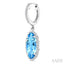 Evoque Gemstone Oval Shape & Halo Diamond Earrings