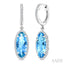 Evoque Gemstone Oval Shape & Halo Diamond Earrings