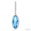 Oval Shape Gemstone & Halo Diamond Earrings
