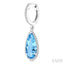 Evoque Gemstone Pear Shape & Halo Diamond Earrings